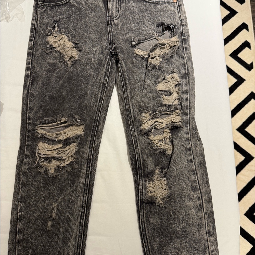 Distressed Black Jeans for Women